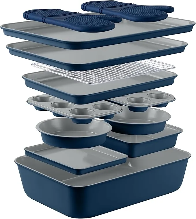Country Kitchen Nonstick Stackable Bakeware Set, 13 Piece